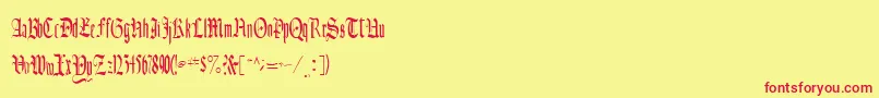 CelebrateRegular Font – Red Fonts on Yellow Background