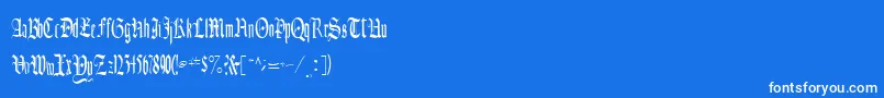 Czcionka CelebrateRegular – białe czcionki na niebieskim tle
