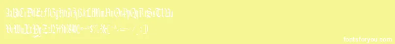 フォントCelebrateRegular – 黄色い背景に白い文字