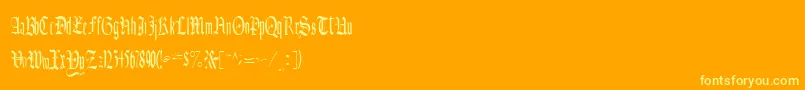 CelebrateRegular Font – Yellow Fonts on Orange Background