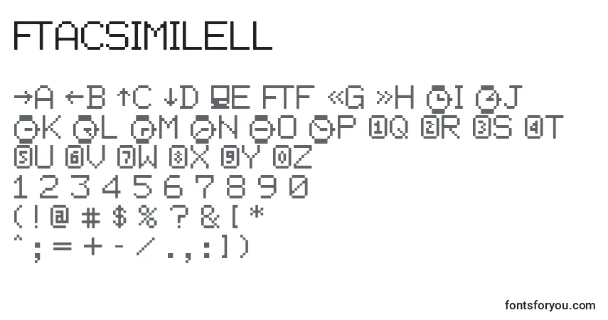 Schriftart Facsimilell – Alphabet, Zahlen, spezielle Symbole