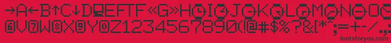 Facsimilell-Schriftart – Schwarze Schriften auf rotem Hintergrund