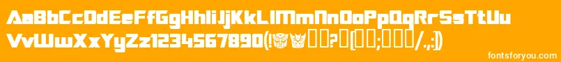 Tranrb Font – White Fonts on Orange Background
