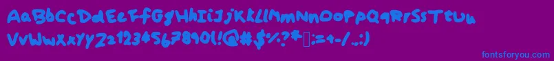 フォントKoshari – 紫色の背景に青い文字