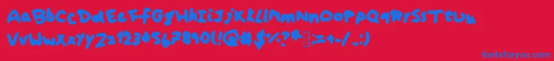 Koshari Font – Blue Fonts on Red Background