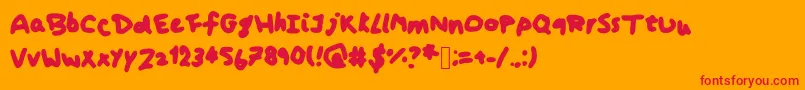 Koshari-Schriftart – Rote Schriften auf orangefarbenem Hintergrund