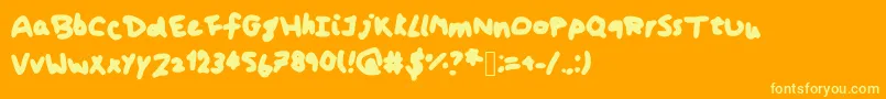 Czcionka Koshari – żółte czcionki na pomarańczowym tle