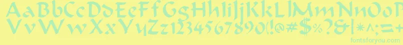 Beanie Font – Green Fonts on Yellow Background