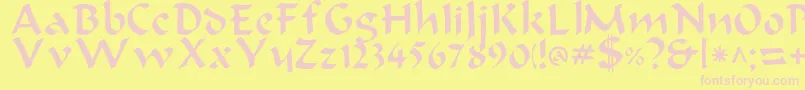 Beanie Font – Pink Fonts on Yellow Background