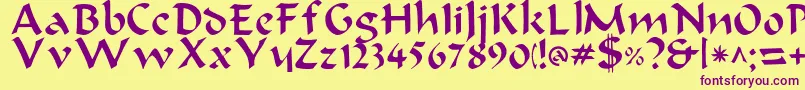 Beanie Font – Purple Fonts on Yellow Background