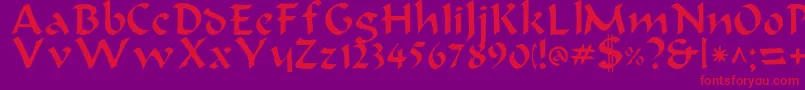 Beanie Font – Red Fonts on Purple Background