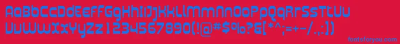 Plasmatica Font – Blue Fonts on Red Background