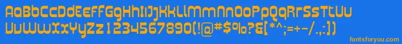 Plasmatica Font – Orange Fonts on Blue Background