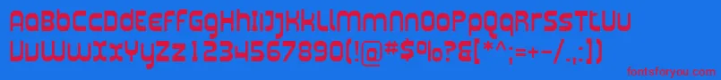 Plasmatica-Schriftart – Rote Schriften auf blauem Hintergrund