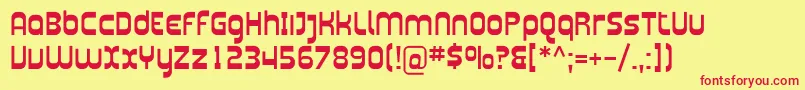 Plasmatica Font – Red Fonts on Yellow Background