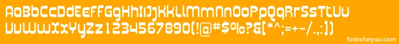 Plasmatica Font – White Fonts on Orange Background
