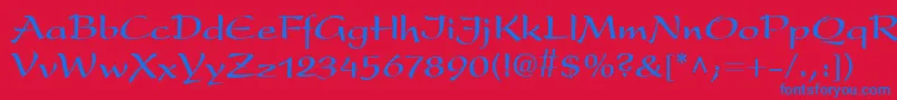 PresentLtBold Font – Blue Fonts on Red Background