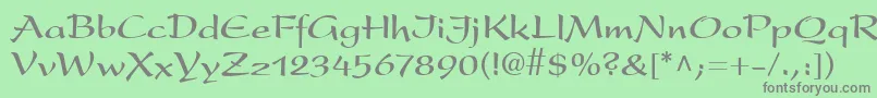 フォントPresentLtBold – 緑の背景に灰色の文字