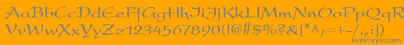 フォントPresentLtBold – オレンジの背景に灰色の文字