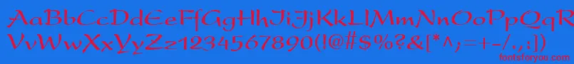 PresentLtBold Font – Red Fonts on Blue Background