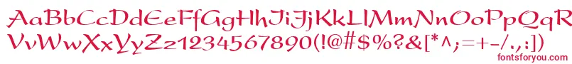 フォントPresentLtBold – 白い背景に赤い文字