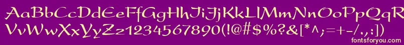 フォントPresentLtBold – 紫の背景に黄色のフォント