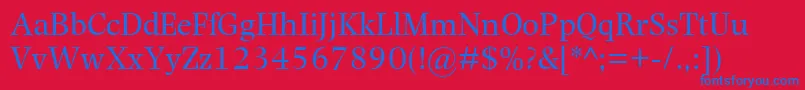 PhotinaMt Font – Blue Fonts on Red Background
