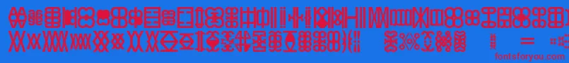 Kwarthel-fontti – punaiset fontit sinisellä taustalla