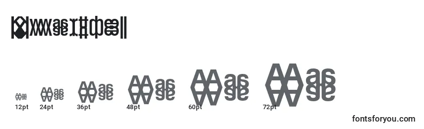 Размеры шрифта Kwarthel