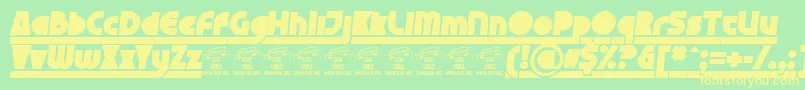 フォントSkyzhiPersonalUse – 黄色の文字が緑の背景にあります
