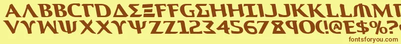 AegisLeftalic Font – Brown Fonts on Yellow Background