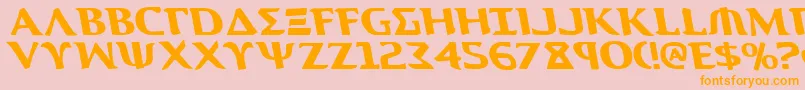 AegisLeftalic Font – Orange Fonts on Pink Background