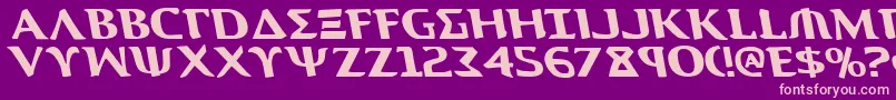 AegisLeftalic Font – Pink Fonts on Purple Background