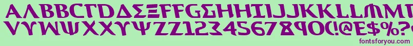 AegisLeftalic Font – Purple Fonts on Green Background