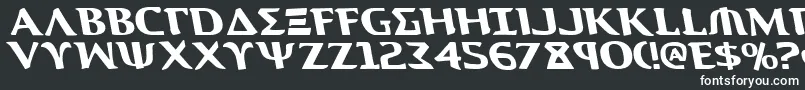 フォントAegisLeftalic – 黒い背景に白い文字