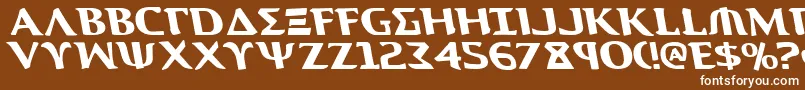 フォントAegisLeftalic – 茶色の背景に白い文字