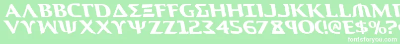 AegisLeftalic Font – White Fonts on Green Background
