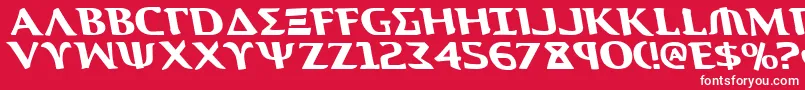 AegisLeftalic Font – White Fonts on Red Background