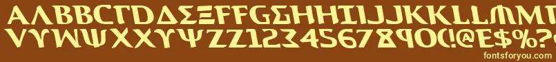 AegisLeftalic Font – Yellow Fonts on Brown Background