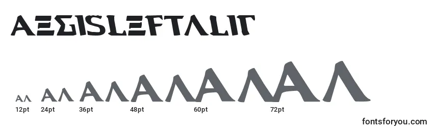 Размеры шрифта AegisLeftalic