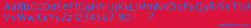 フォントAnorexia – 赤い背景に青い文字