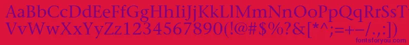 Sonetserif Font – Purple Fonts on Red Background