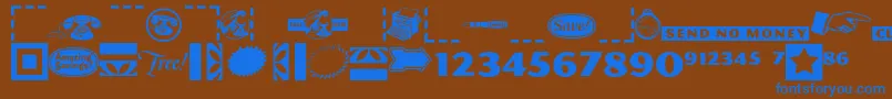 Шрифт Pfcommerce – синие шрифты на коричневом фоне