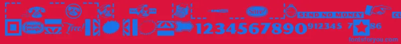 フォントPfcommerce – 赤い背景に青い文字