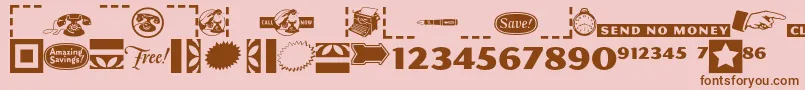 Pfcommerce-fontti – ruskeat fontit vaaleanpunaisella taustalla