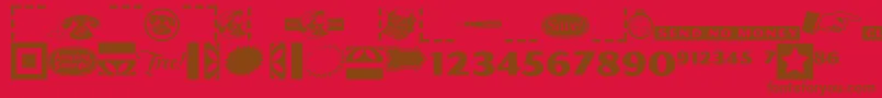 Pfcommerce-fontti – ruskeat fontit punaisella taustalla