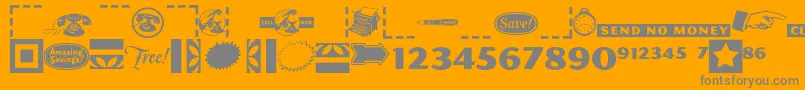 フォントPfcommerce – オレンジの背景に灰色の文字