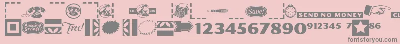 フォントPfcommerce – ピンクの背景に灰色の文字