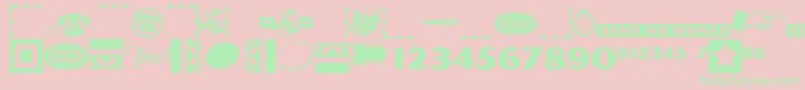 Pfcommerce-fontti – vihreät fontit vaaleanpunaisella taustalla