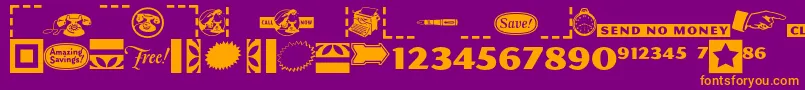 フォントPfcommerce – 紫色の背景にオレンジのフォント